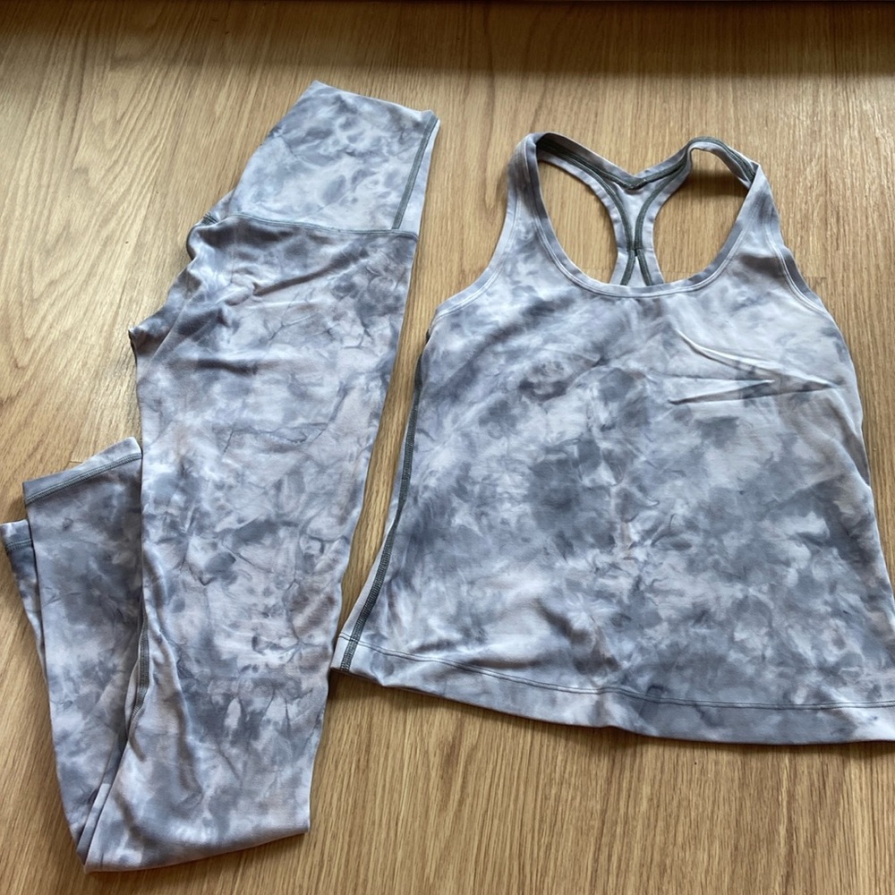 Gray Tie-Dye Women's Activewear Set